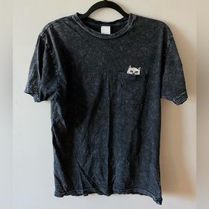 Rip In Dip Classic Cat Pocket Print Gray Acid Wash Men’s Medium